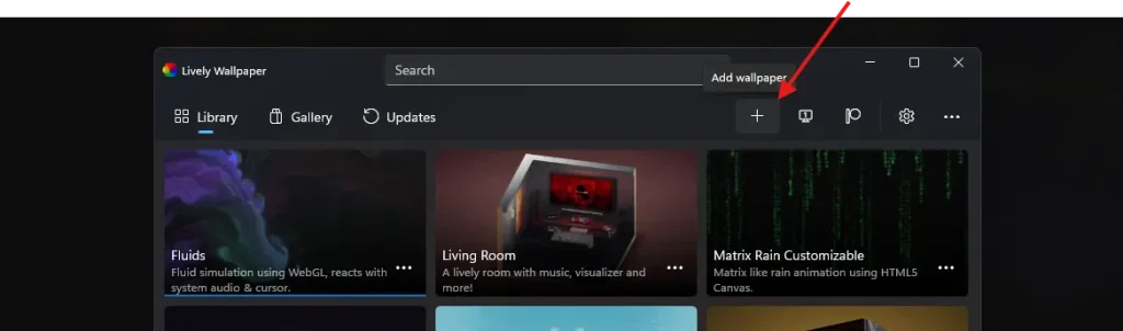 screenshot of lively wallpaper app